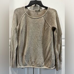 Lafayette 148 New York Cream Linen Blend Cable Knit Sweater Top